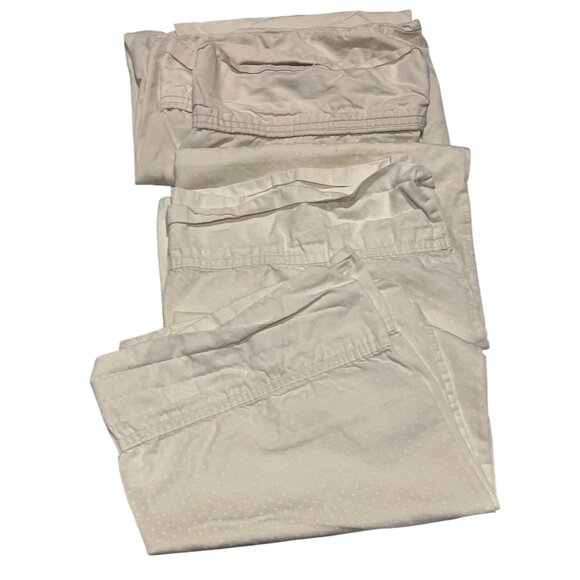 3 White Cotton Pillowcases 30" X 20" Polka Dot Pattern /Plain Standard Size Bedd - Picture 1 of 5